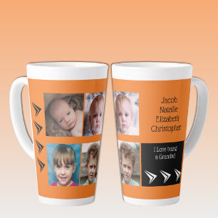 Sinaasappel zwart liefde voor het zijn van een opa latte mok