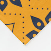 Sinaasappel Zwart Marokkaans Mozaïek Blad Zonsonde Fleece Deken (Hoek)