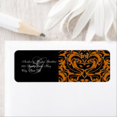 Sinaasappel Zwart Masquerade Halloween Adresetiket Etiket (Insitu)