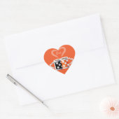 Sinaasappel + zwart of wij horen samen hart sticker (Envelop)