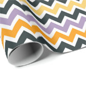 Sinaasappel Zwart Paarse Bold Fun Herfst Verjaarda Cadeaupapier (Rol Hoek)