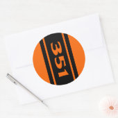 Sinaasappel Zwart Race Stripes 351 Motor Sticker (Envelop)