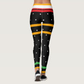 Sinaasappel Zwart Rood Groen Wit Polka Dots Hallow Leggings (Achterkant)