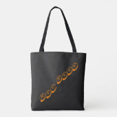 Sinaasappel & Zwart Schattige Cat Trick or treat H Tote Bag (Achterkant)