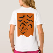 Sinaasappel & Zwart Spooky Modern Happy Halloween T-shirt (Achterkant)