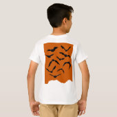 Sinaasappel & Zwart Spooky Modern Happy Halloween  T-shirt (Achterkant volledig)