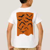 Sinaasappel & Zwart Spooky Modern Happy Halloween  T-shirt (Achterkant)