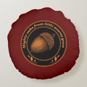  Sinaasappel Zwart spreekwoord Eiken eik bladeren Rond Kussen