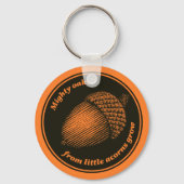  Sinaasappel Zwart spreekwoord Eiken eik bladeren Sleutelhanger (Voorkant)