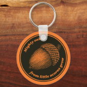  Sinaasappel Zwart spreekwoord Eiken eik bladeren Sleutelhanger (Voorkant)