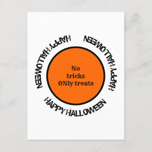 Sinaasappel Zwart Typografie Modern Happy Hallowee Briefkaart