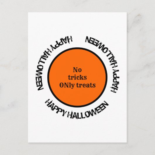 Sinaasappel Zwart Typografie Modern Happy Hallowee Briefkaart (Voorkant)