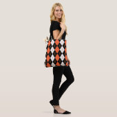 Sinaasappel Zwart Wit Argyle Diamond Design Tote Bag (Op model)