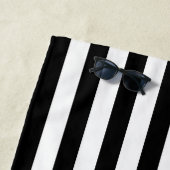 Sinaasappel Zwart-wit Classic Cabana Stripe Strandlaken (In situ)