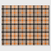 Sinaasappel Zwart Wit Flanel Tartan Pattern Design Cadeaupapier (Vlak)