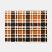Sinaasappel Zwart Wit Flanel Tartan Pattern Design Deurmat (Voorkant)
