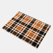 Sinaasappel Zwart Wit Flanel Tartan Pattern Design Deurmat (Schuin)