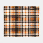 Sinaasappel Zwart Wit Flanel Tartan Pattern Design Fleece Deken (Voorkant (Horizontaal))