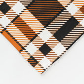 Sinaasappel Zwart Wit Flanel Tartan Pattern Design Fleece Deken (Hoek)