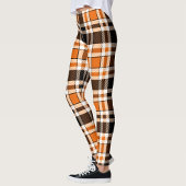 Sinaasappel Zwart Wit Flanel Tartan Pattern Design Leggings