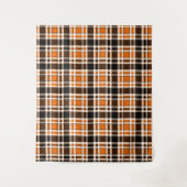 Sinaasappel Zwart Wit Flanel Tartan Pattern Design Wandkleed (Voorkant)