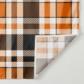 Sinaasappel Zwart Wit Flanel Tartan Pattern Design Wandkleed