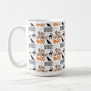 SINAASAPPEL ZWART WIT HALLOWEEN KRAAIEN BOO KOFFIEMOK