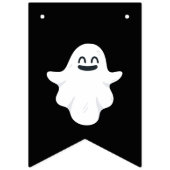Sinaasappel Zwart Wit Happy Halloween Leuke Ghost Vlaggetjes (Eerste vlag)