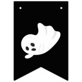 Sinaasappel Zwart Wit Happy Halloween Leuke Ghost Vlaggetjes (Derde vlag)