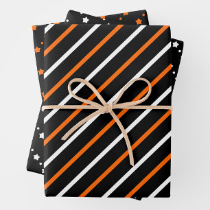 Sinaasappel, Zwart & Wit Inpakpapier Vellen