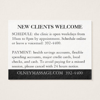 Sinaasappel, Zwart, Wit voor Massage en Esthetiek Visitekaartje