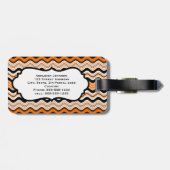 Sinaasappel, zwart, witte strepen Bagagelabel (Achterkant horizontaal)