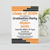 Sinaasappel & Zwarte Bars Één Foto Afstudeerder Pa Kaart (Staand voorkant)