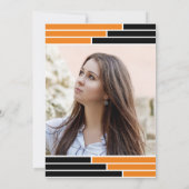 Sinaasappel & Zwarte Bars Één Foto Afstudeerder Pa Kaart (Achterkant)