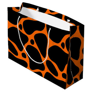 Sinaasappel & Zwarte Giraffe Patroon Grote Gift Ba Groot Cadeauzakje