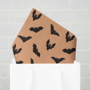 Sinaasappel Zwarte Griezels Bats Vintage Halloween Tissuepapier