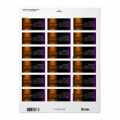 Sinaasappel/zwarte luidop etiket (Full Sheet)