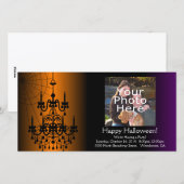 Sinaasappel/zwarte luidop feestdagenkaart (Voorkant / Achterkant)