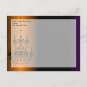 Sinaasappel/zwarte luidop uitnodiging briefkaart (Achterkant)