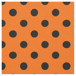 Sinaasappel Zwarte Polka Dots Textiel Stof