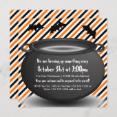 Sinaasappel/Zwarte Waterkoker - Halloween Uitnodig Kaart (Voorkant / Achterkant)