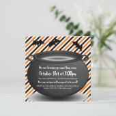 Sinaasappel/Zwarte Waterkoker - Halloween Uitnodig Kaart (Staand voorkant)