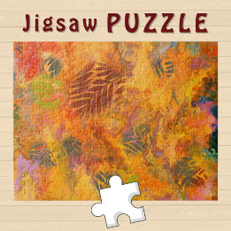 Sinaasappelbladeren Marmering Kunst Herfst Sfeer - Legpuzzel