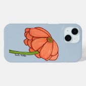 Sinaasappelbloem met blauwe achtergrond Case-Mate iPhone case (Achterkant (horizontaal))