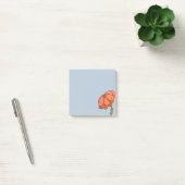 Sinaasappelbloem met blauwe achtergrond post-it® notes (Kantoor)