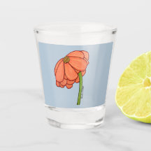 Sinaasappelbloem met blauwe achtergrond