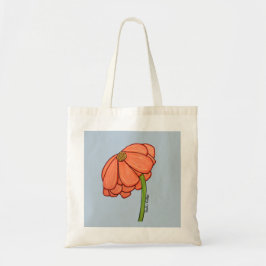 Sinaasappelbloem met blauwe achtergrond tote bag