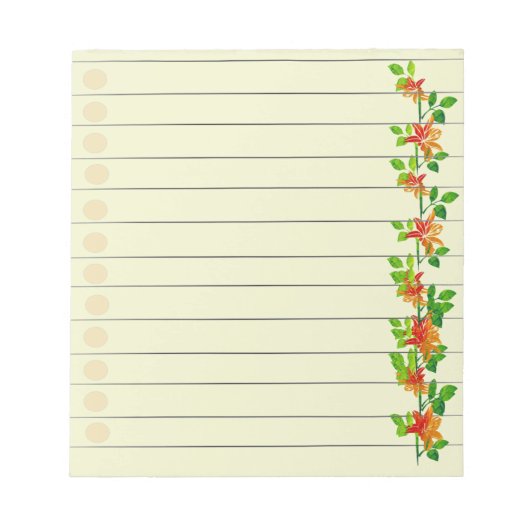 Sinaasappelbloem Notitieblok (Voorkant)
