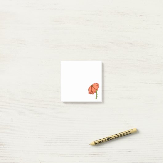 Sinaasappelbloem Post-it® Notes (Op bureau)