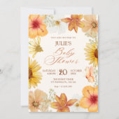 Sinaasappelbloemen babyshower kaart (Voorkant)